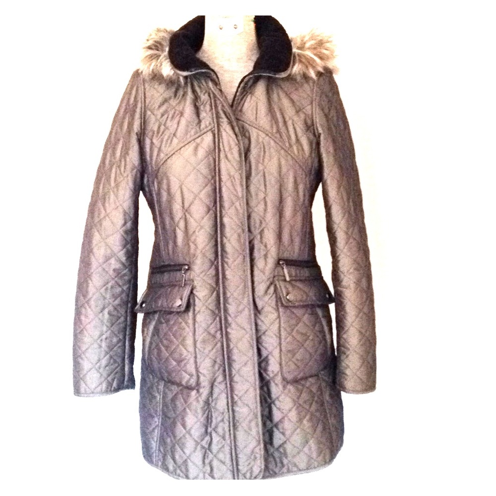 S Removable Hood Coat Jacket Pockets Zip Snap Rain Winter Warm